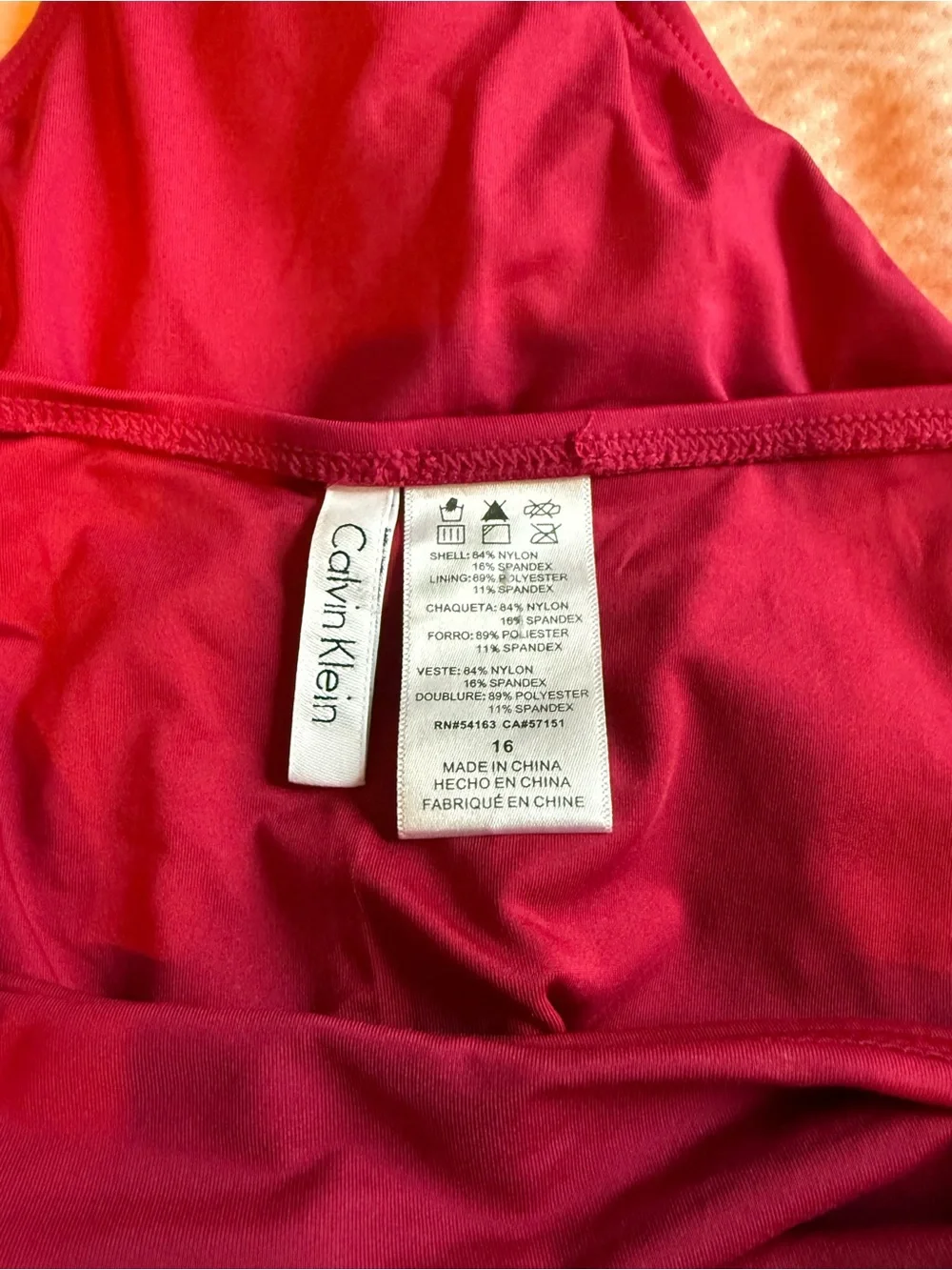 Calvin Klein Fuchsia Ruched One-Piece Swimsuit - Picture 5 of 5